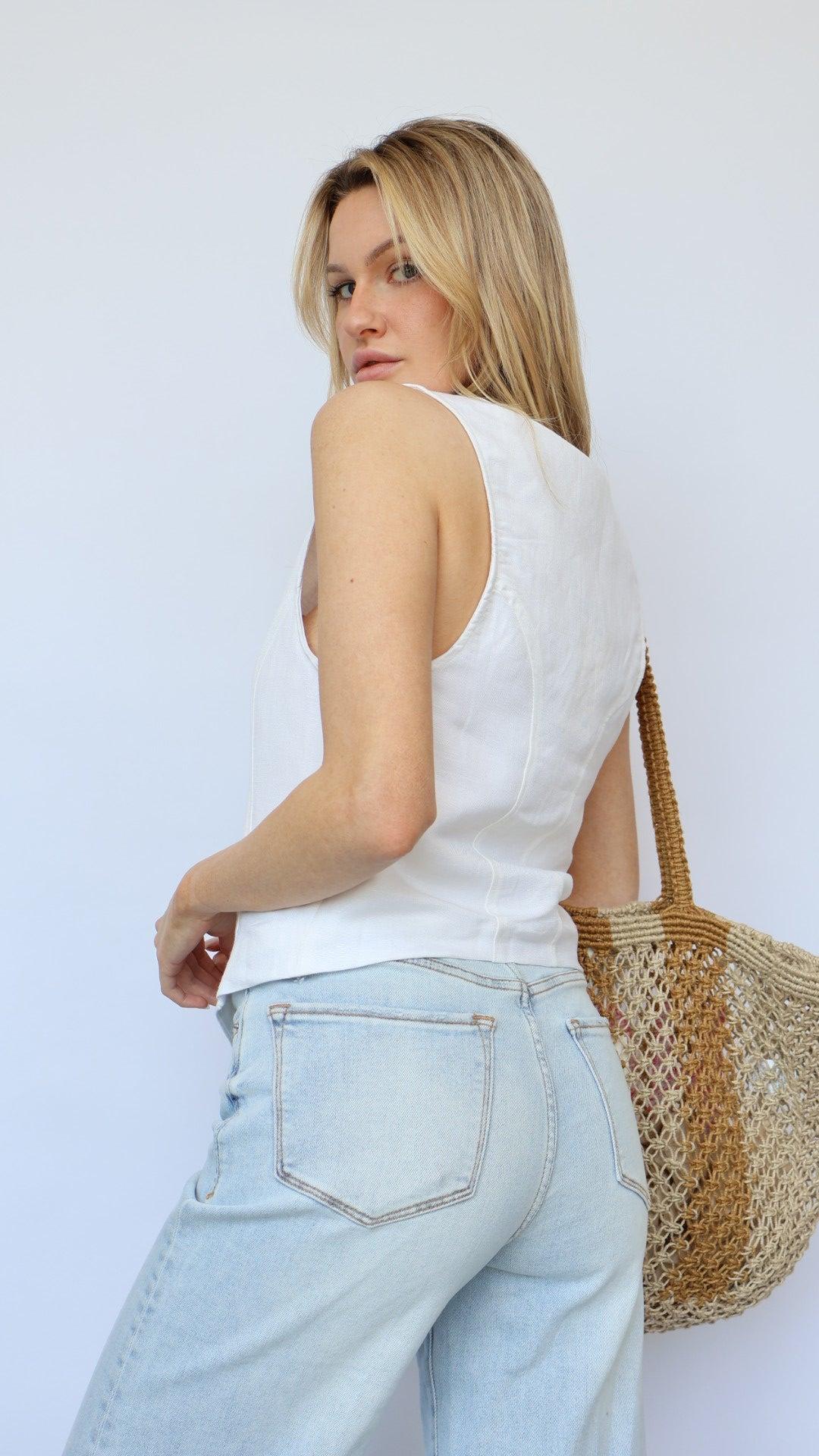 Wood Button Vest Product Image