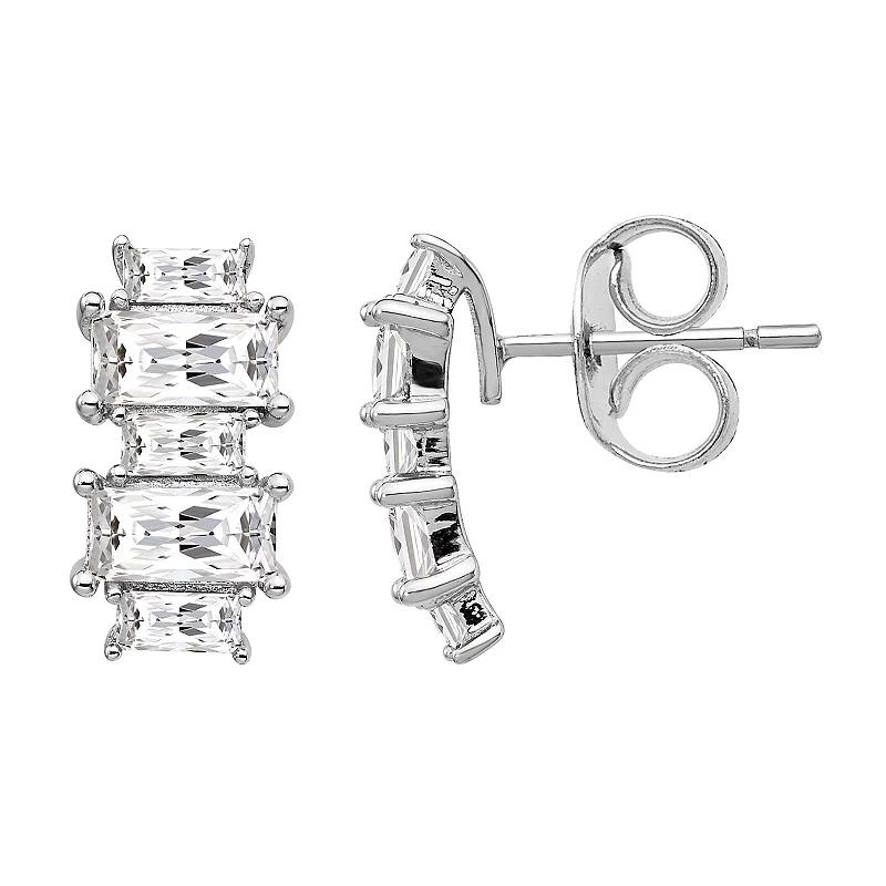 Sophie Miller Sterling Cubic Zirconia Stud Earrings, Womens Product Image