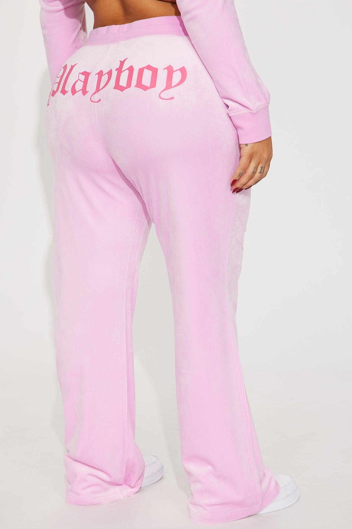 Velour Playboy Pant - Pink Product Image