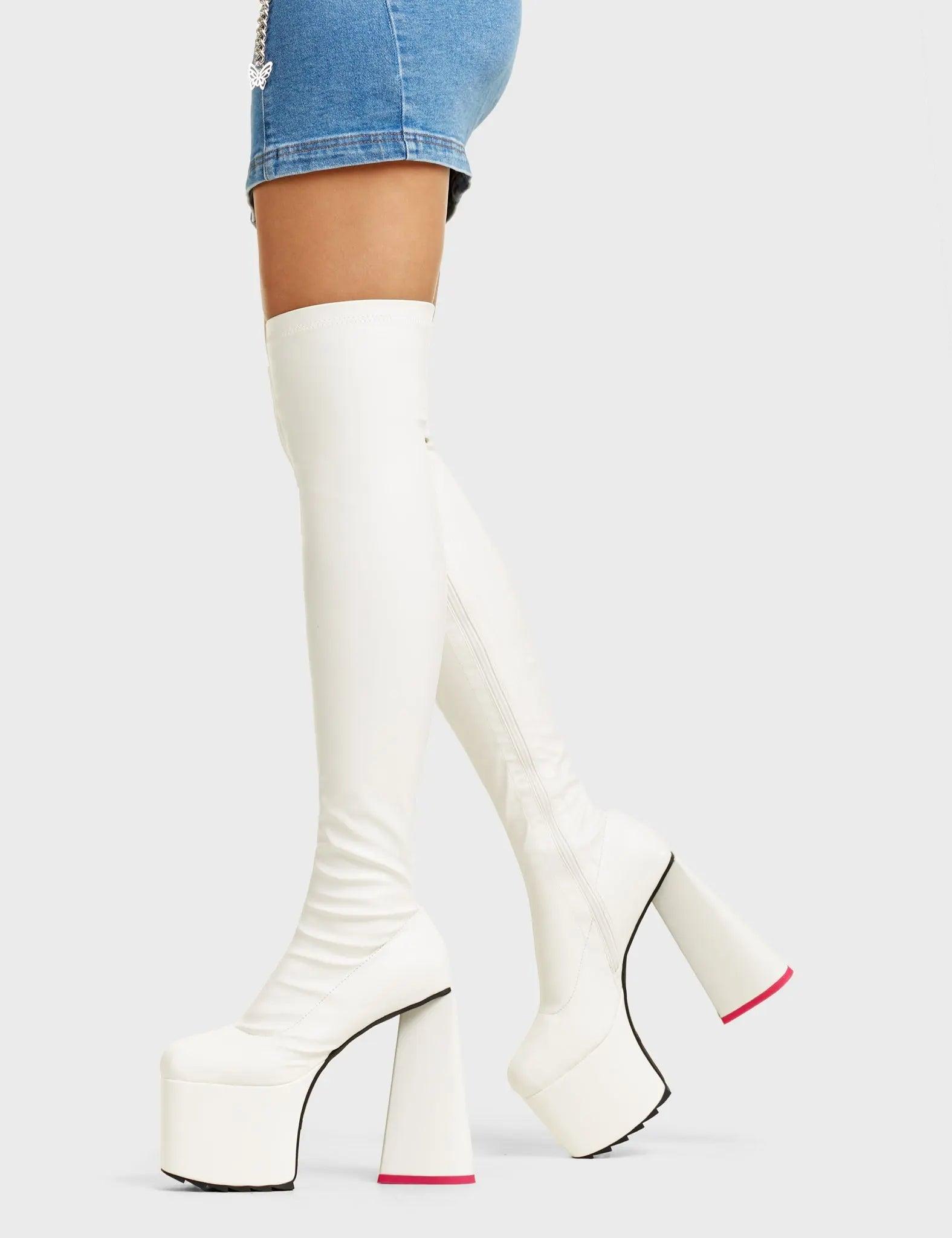 Separate Platform Thigh High Boots Product Image