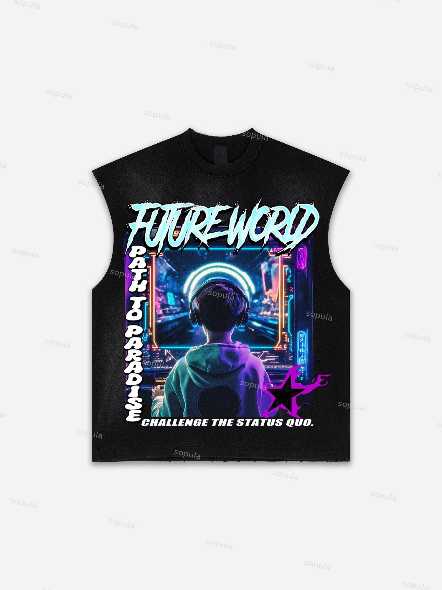 Basketball Dreams Boys Print Distressed Tank Top Product Image