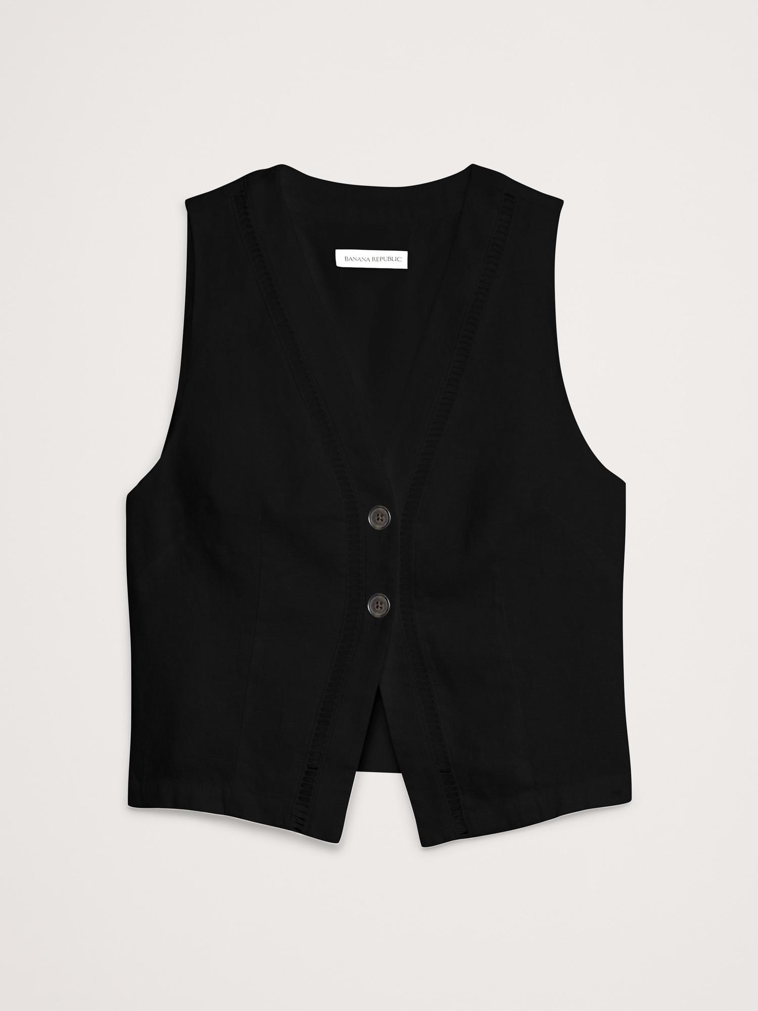 Lace-Trim Linen Vest Product Image