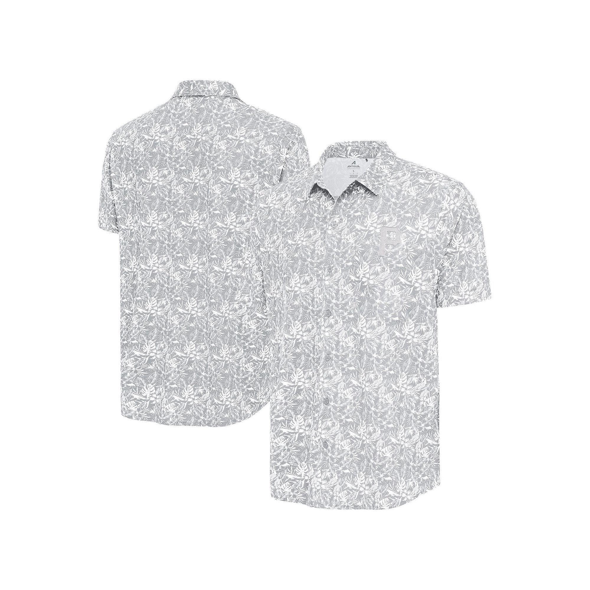 Men's Antigua Gray San Diego Padres Resort Button-Up Shirt,  Product Image