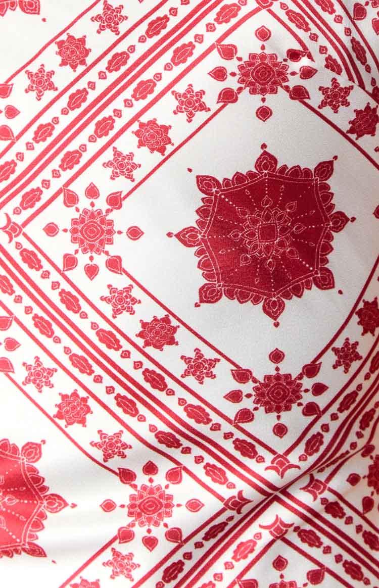 Renesmee Red Tile Print Maxi Dress Product Image