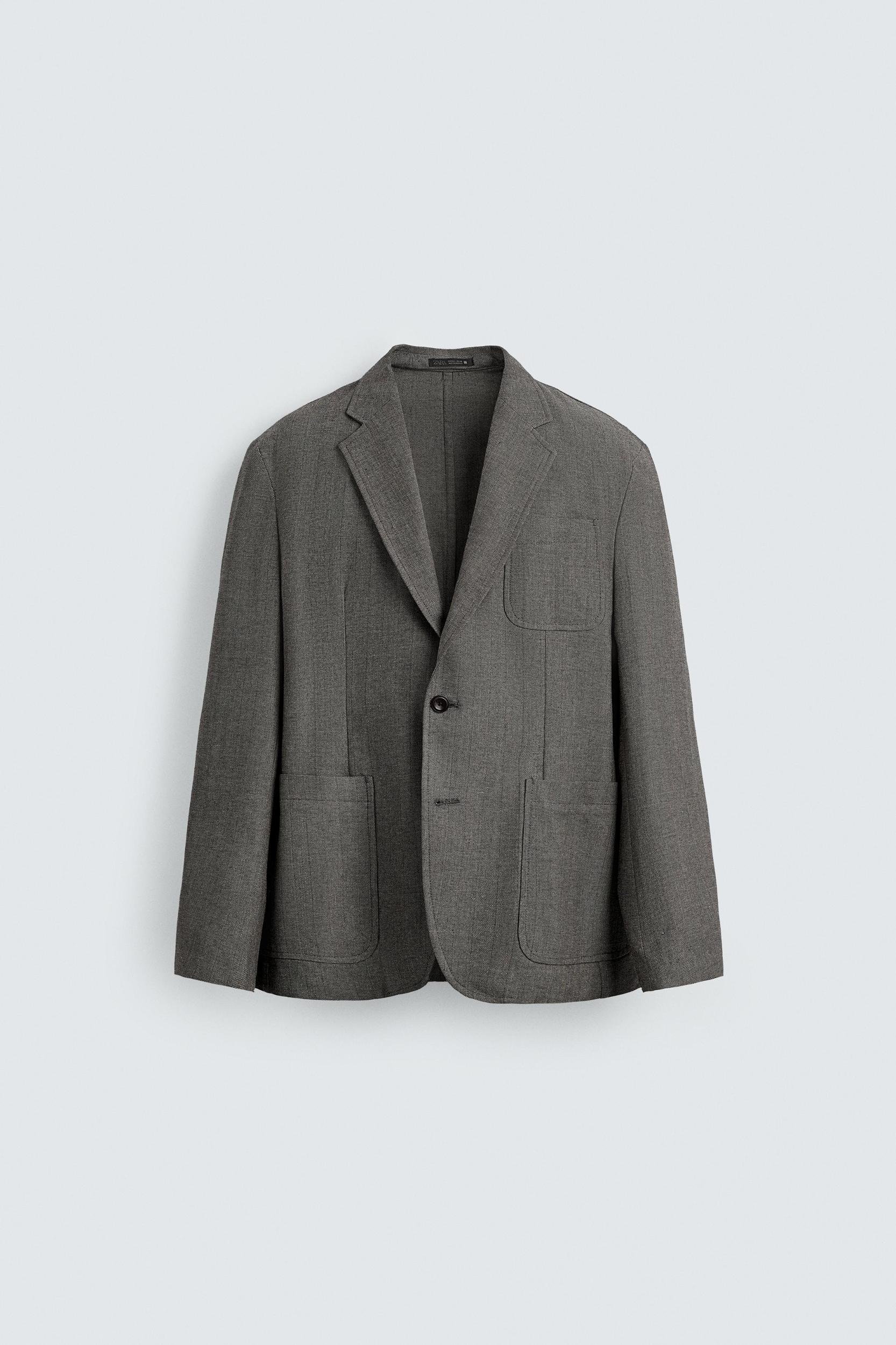 HERRINGBONE TEXTURED BLAZER Product Image