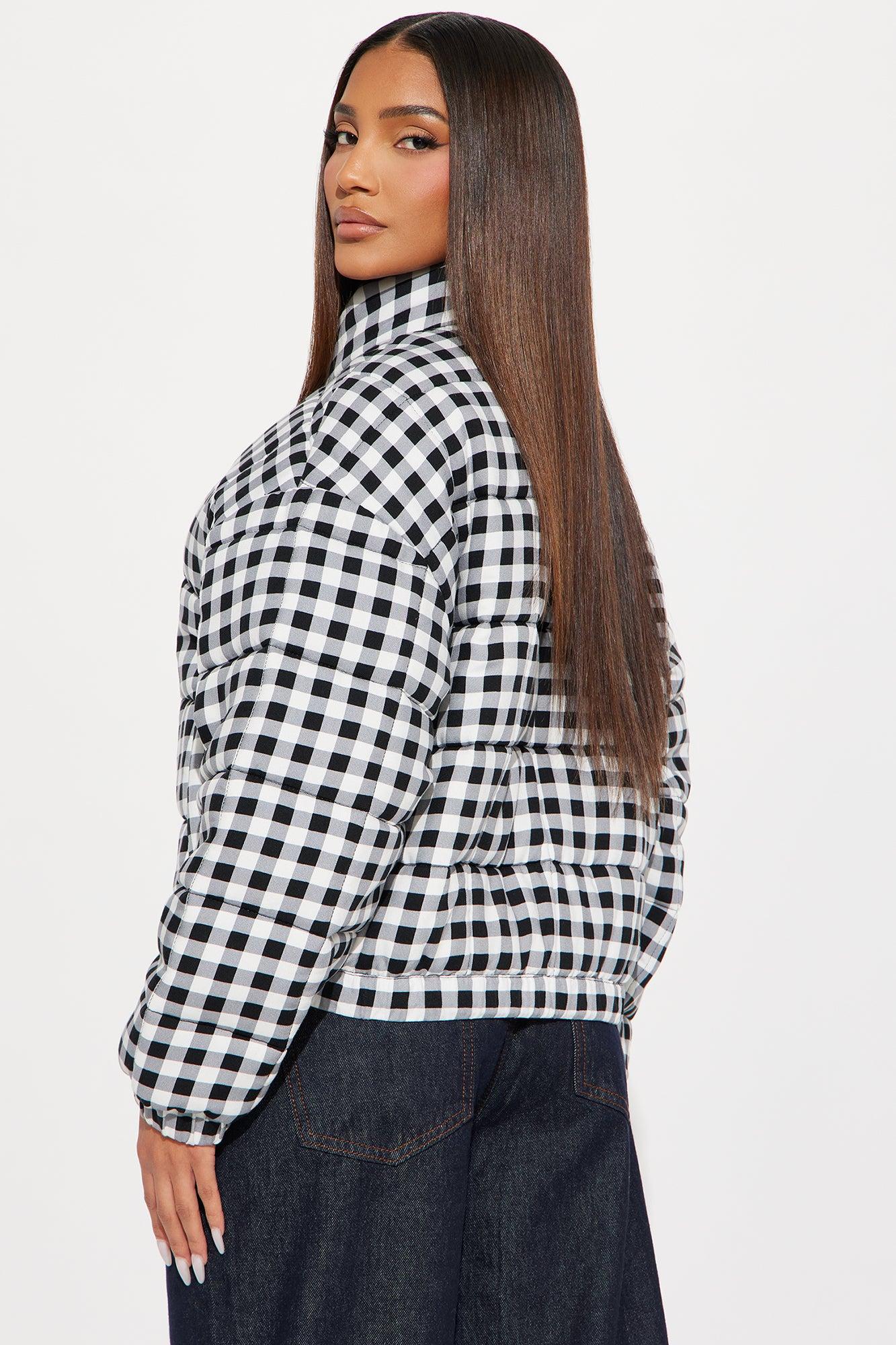 Danika Quilted Gingham Jacket - Black/combo Female Product Image