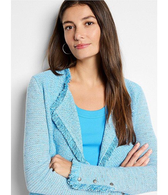 NIC + ZOE Fringe Mix Open Lapel Long Sleeve Jacket Product Image