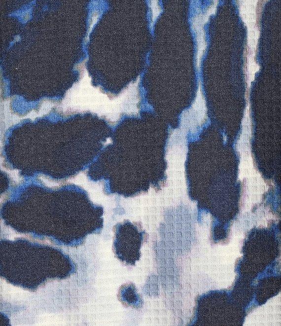 Westbound Cloudy Animal Long Sleeve Henley Neck Top Product Image