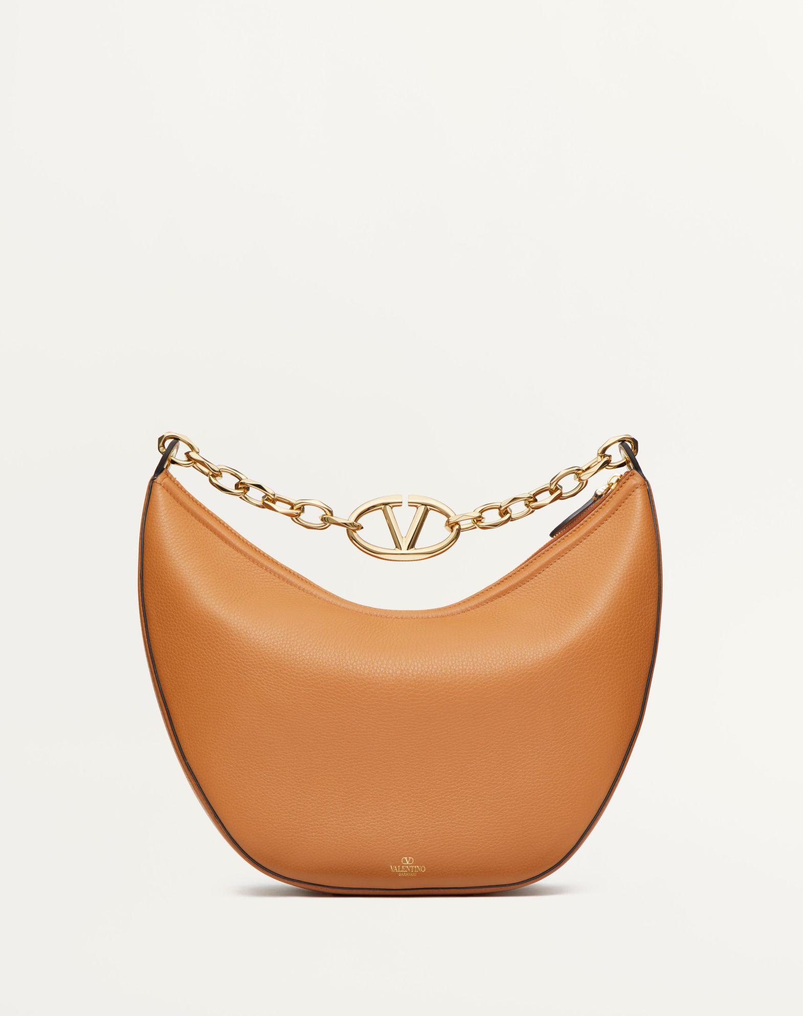 Vlogo Moon Medium Grainy Calfskin Hobo Bag With Chain Product Image
