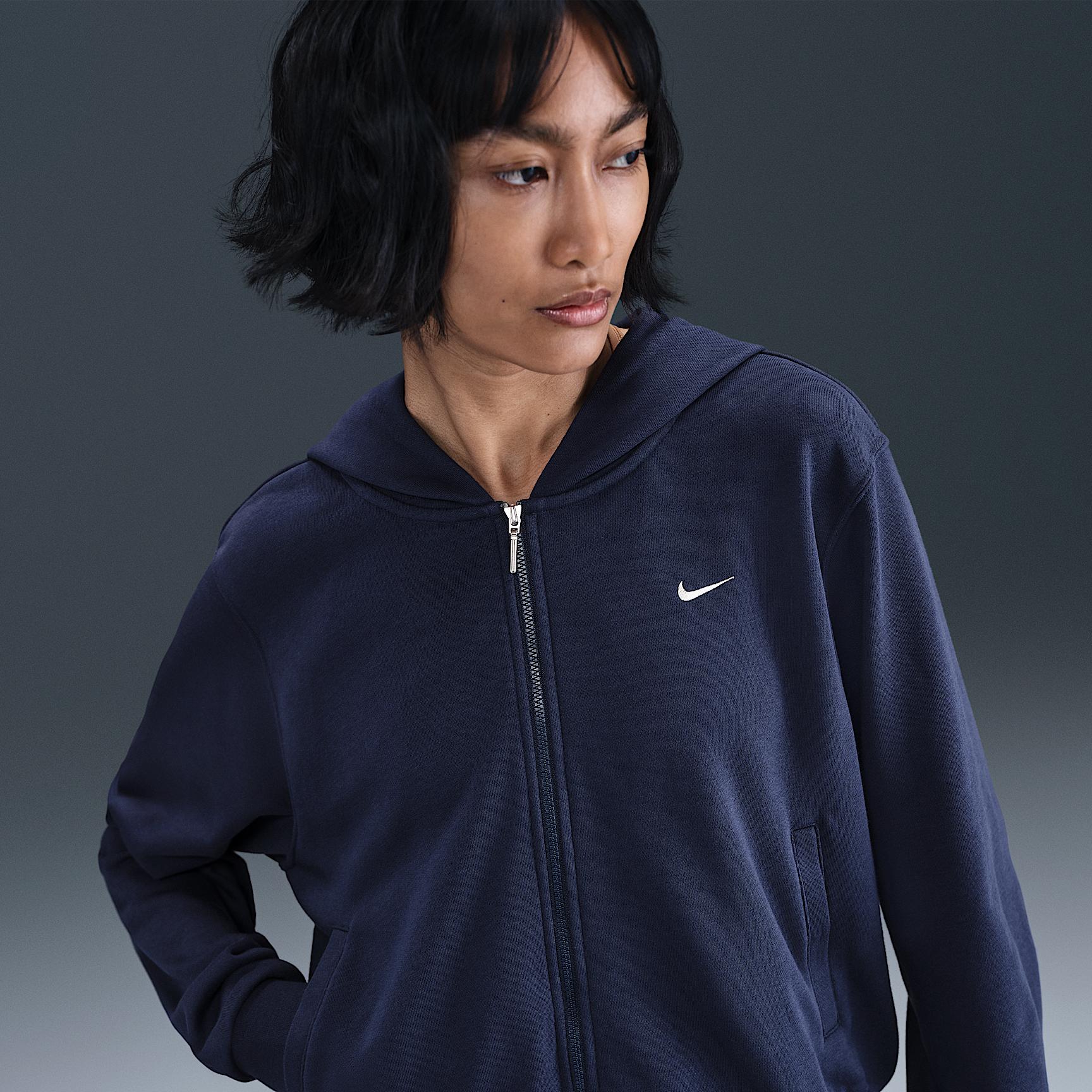 Womens Nike Sportswear Chill Terry Loose Full-Zip French Terry Hoodie | FN2415-410 Product Image