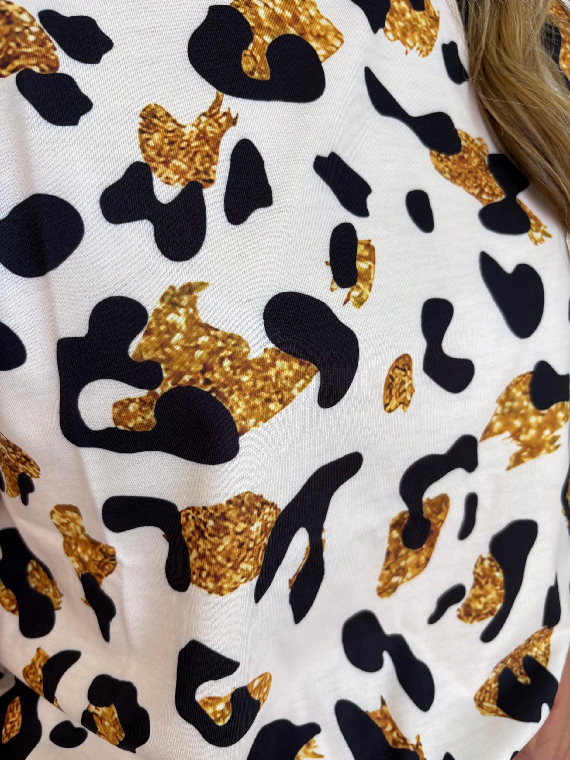 Gold Shimmer Leopard Printed Top* Product Image