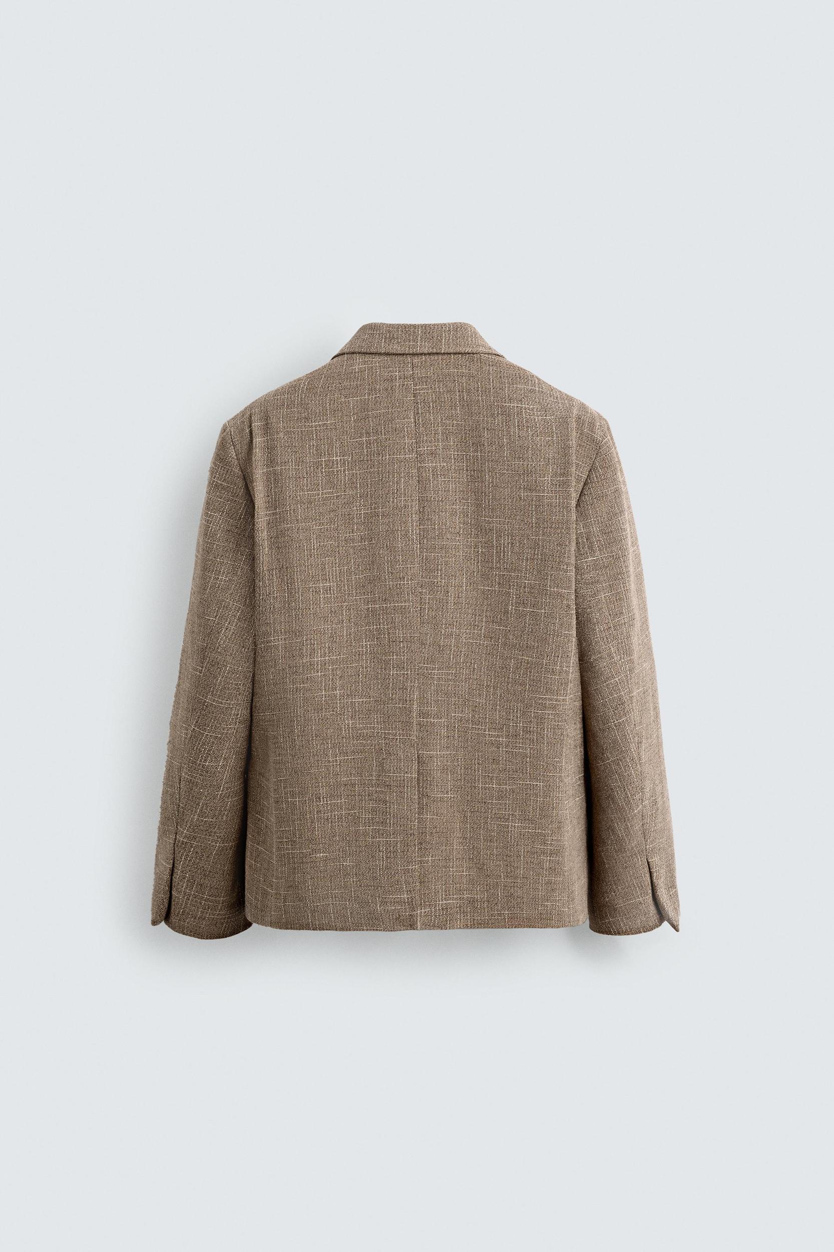 TEXTURED DOUBLE BREASTED BLAZER Product Image