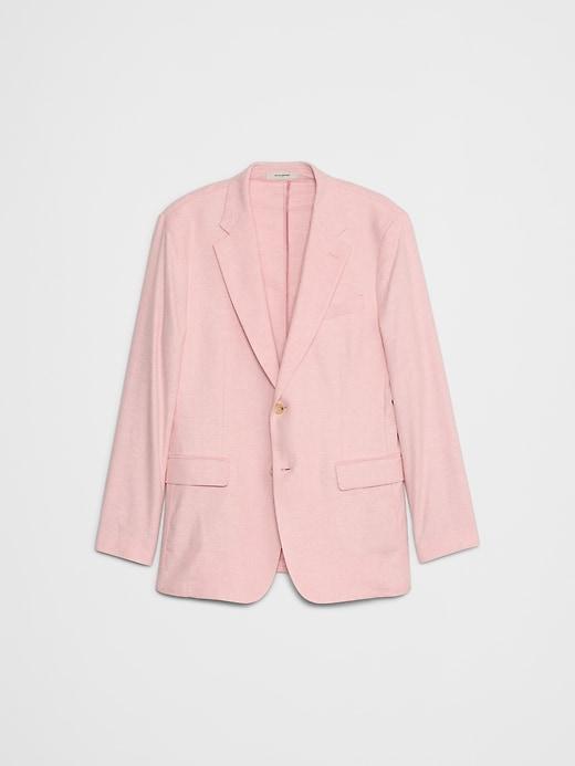 Tailored-Fit Linen-Blend Herringbone Suit Jacket Product Image