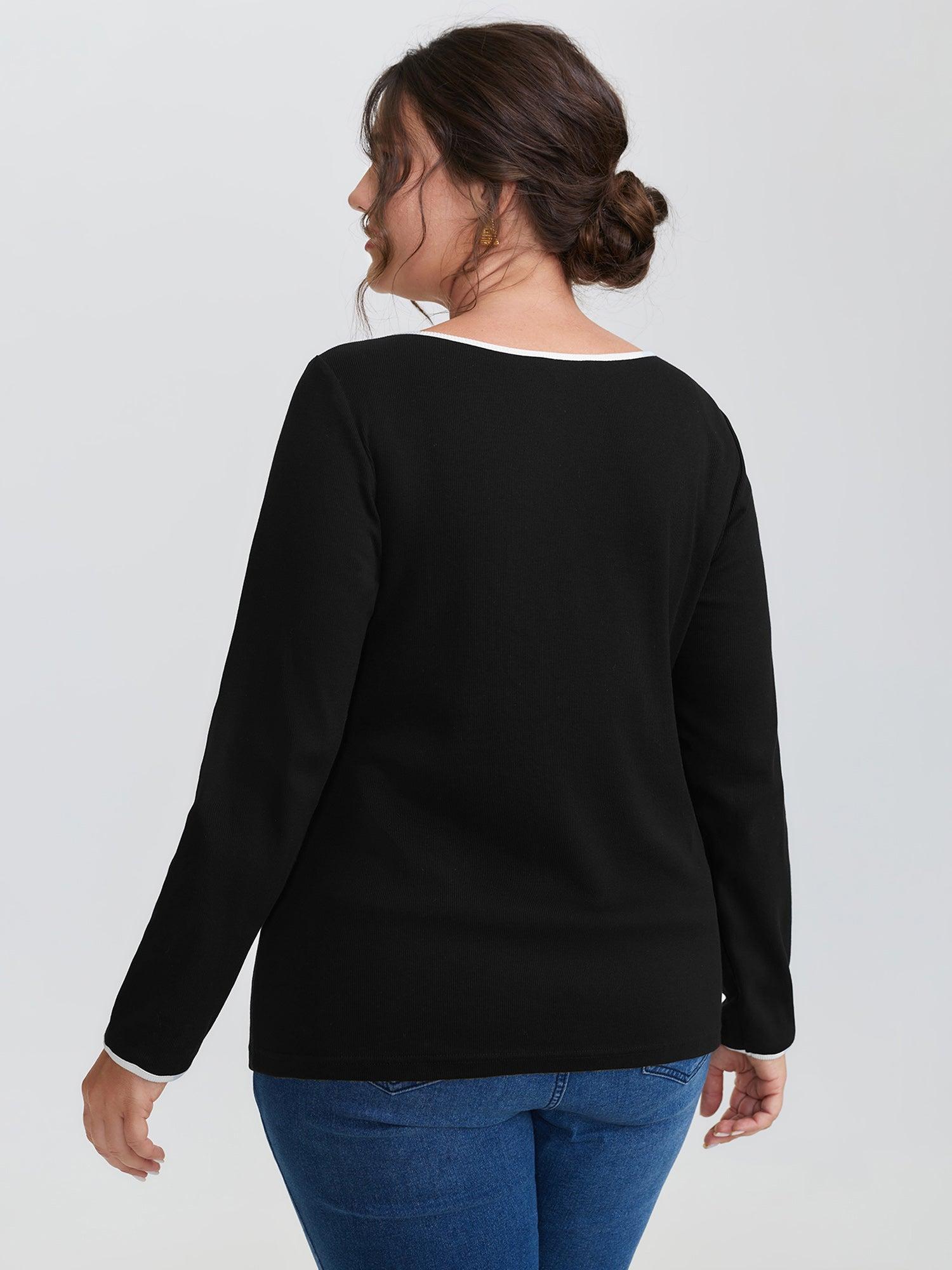 Pure Cotton Ribbed Solid T-Shirt Female Product Image