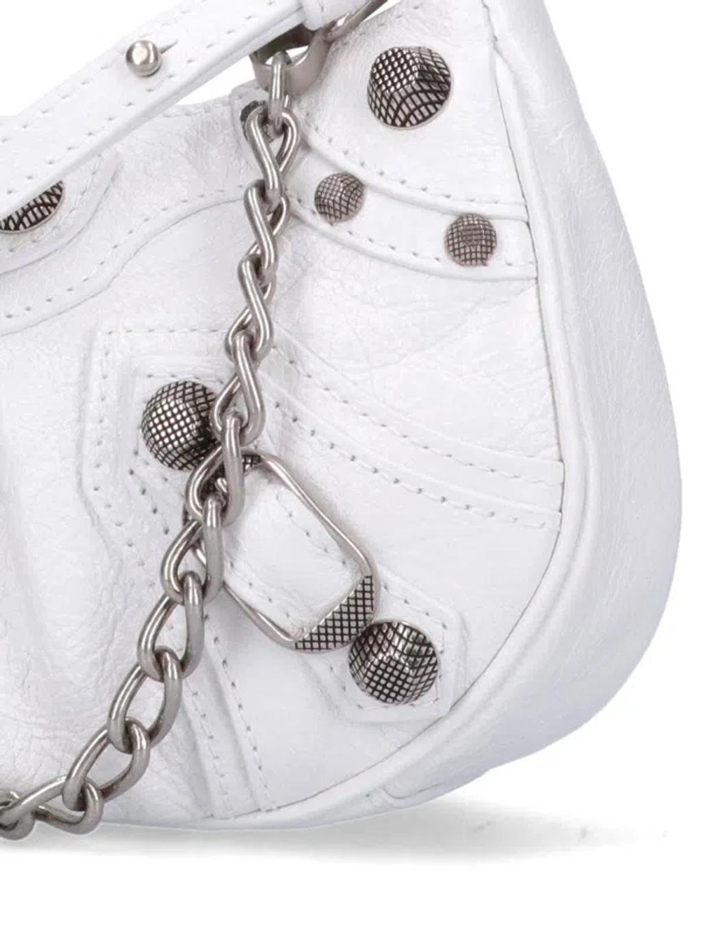 BALENCIAGA Le Cagole Xs Leather Shoulder Bag In Blue Product Image