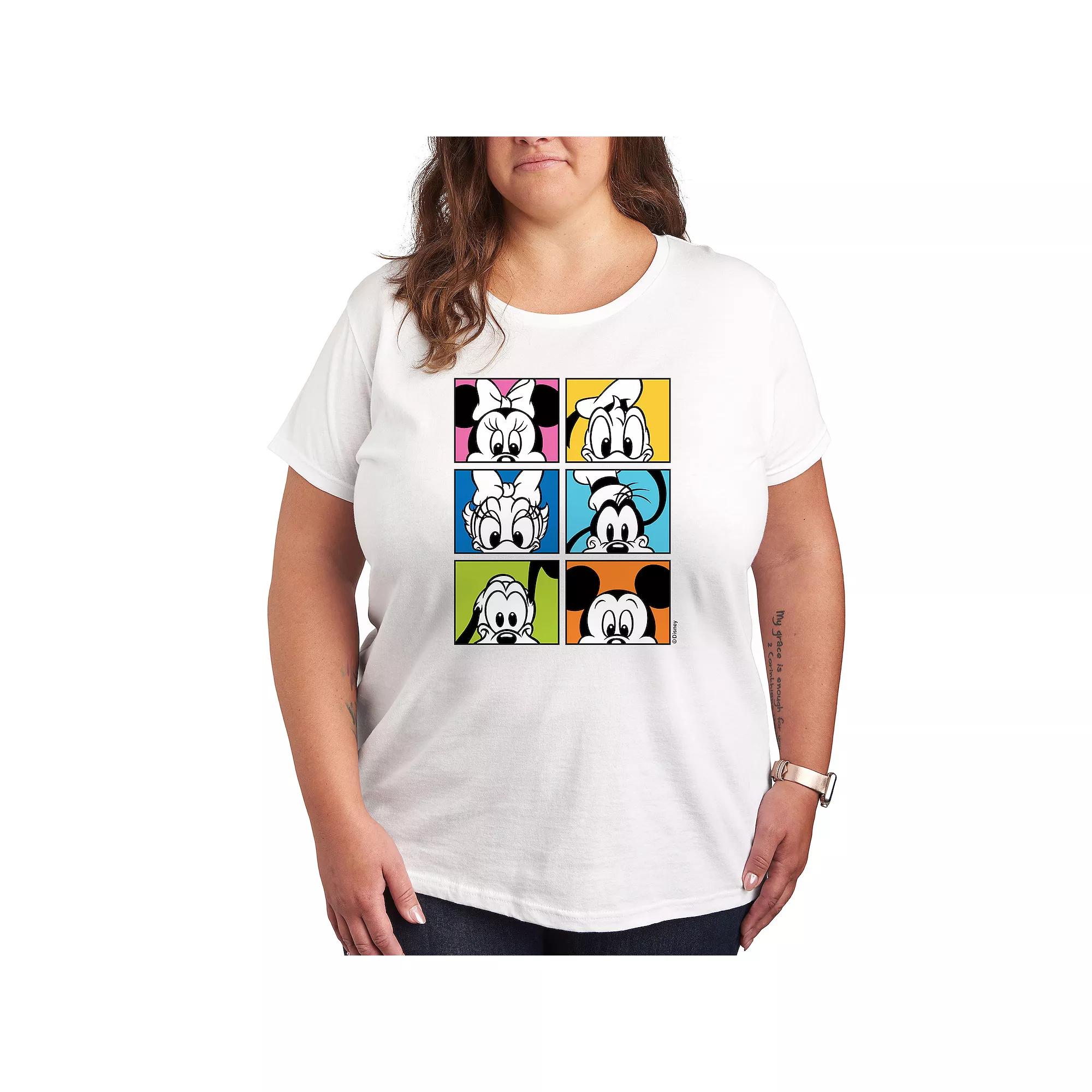 Disney's Mickey Mouse & Friends Plus Grid Graphic Tee, Women's,  Product Image