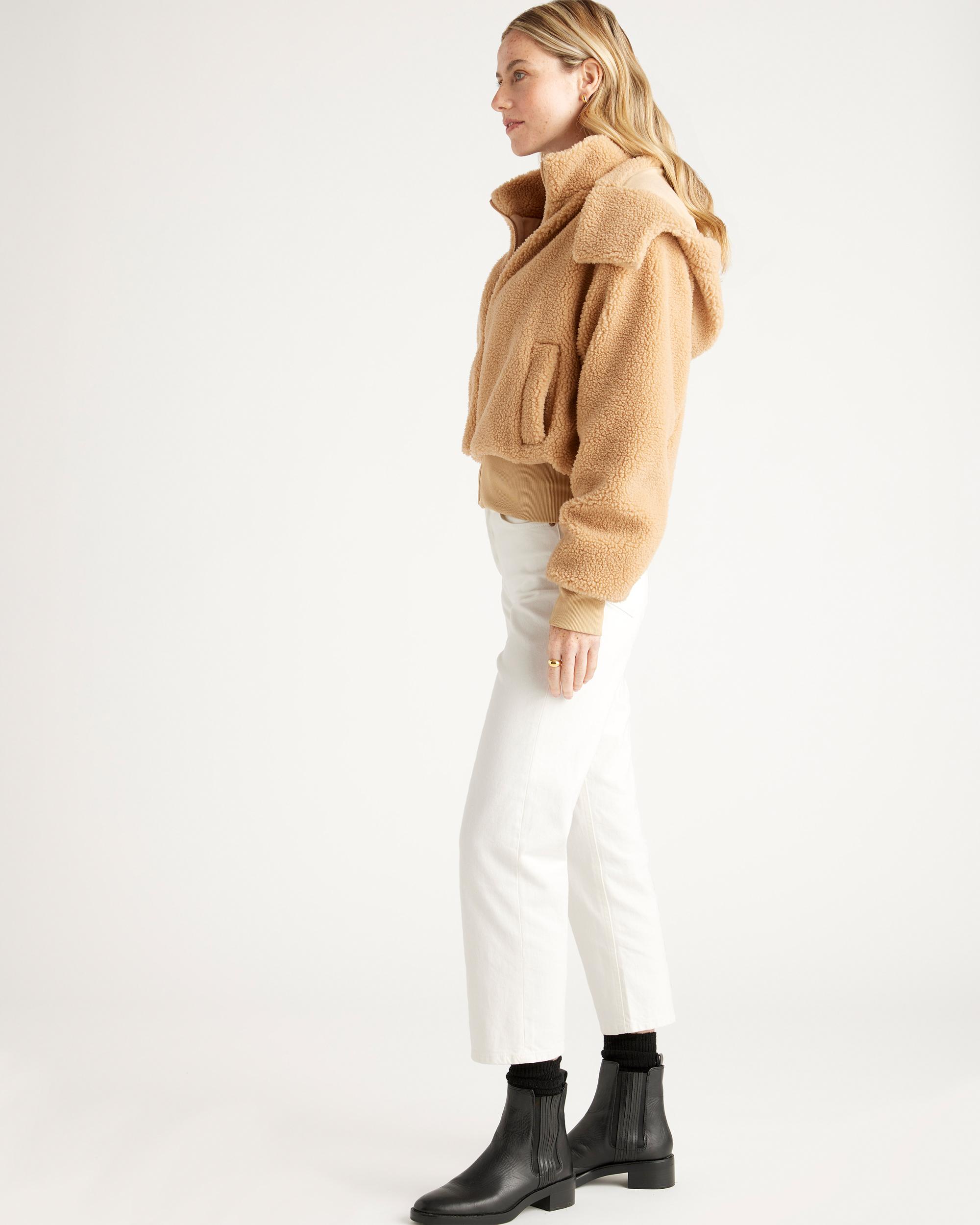 Quince | Women's Hooded Sherpa Jacket Size XS, 100% Polyester Product Image