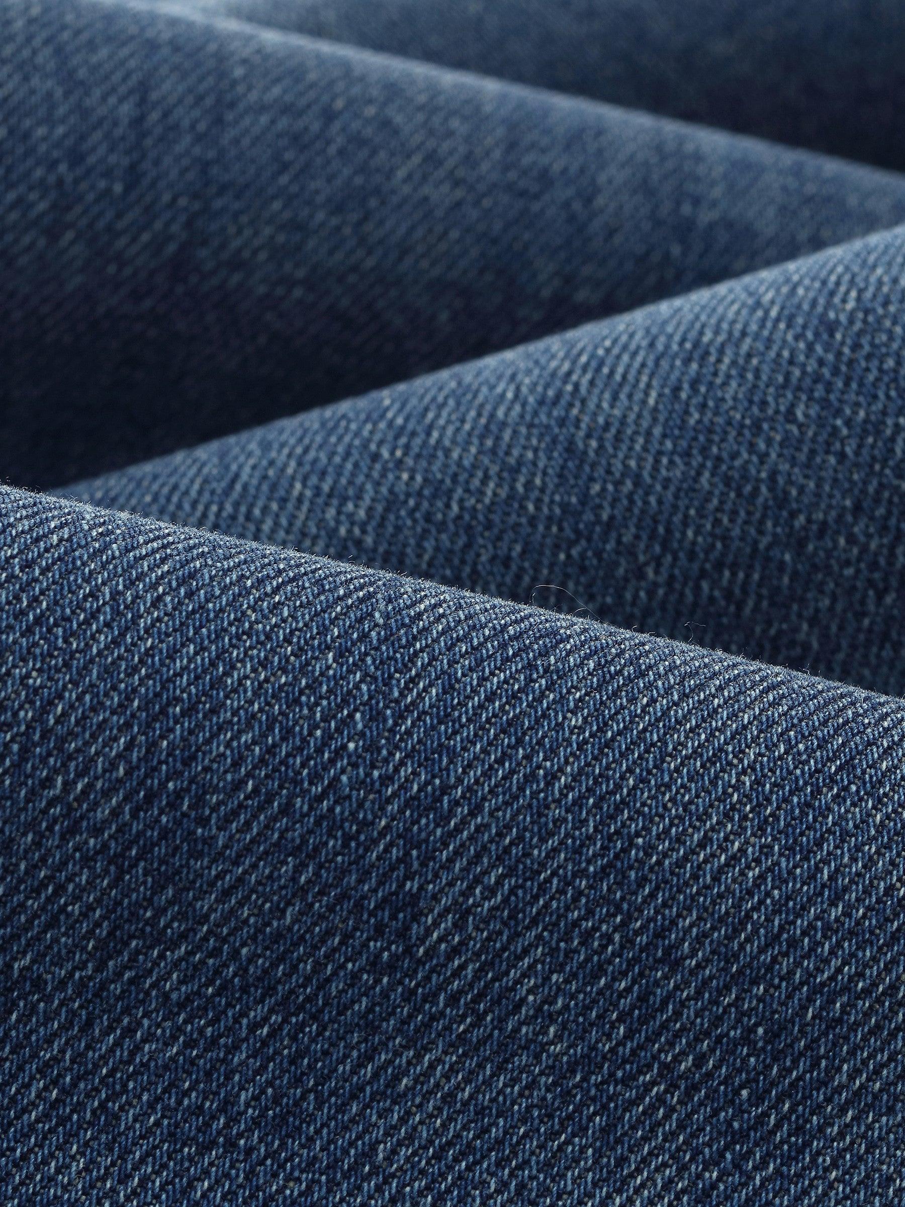 100% Cotton Denim Fleece Lined Women Straight Ankle Length Jeans Product Image