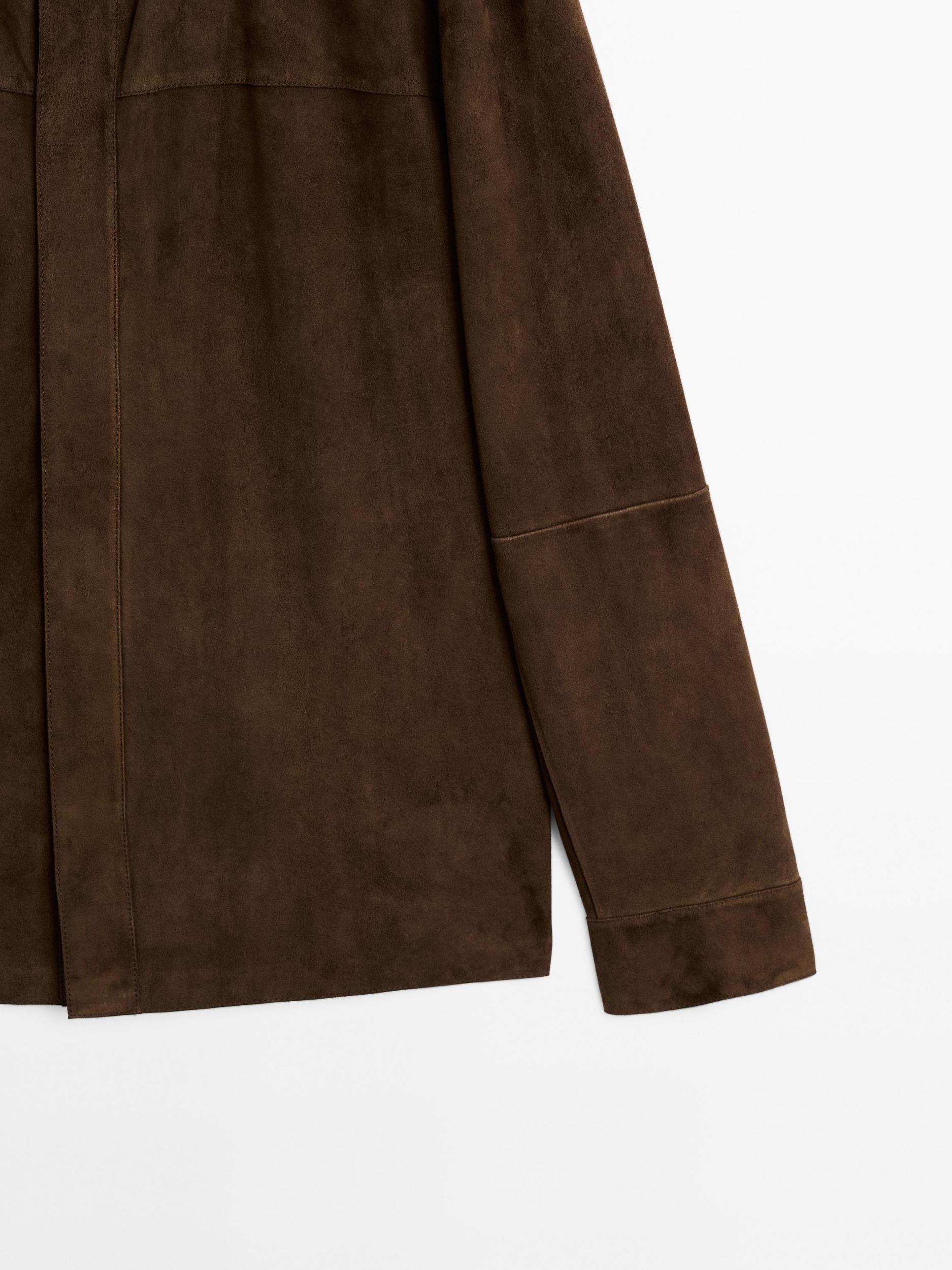 Lightweight suede leather overshirt Product Image