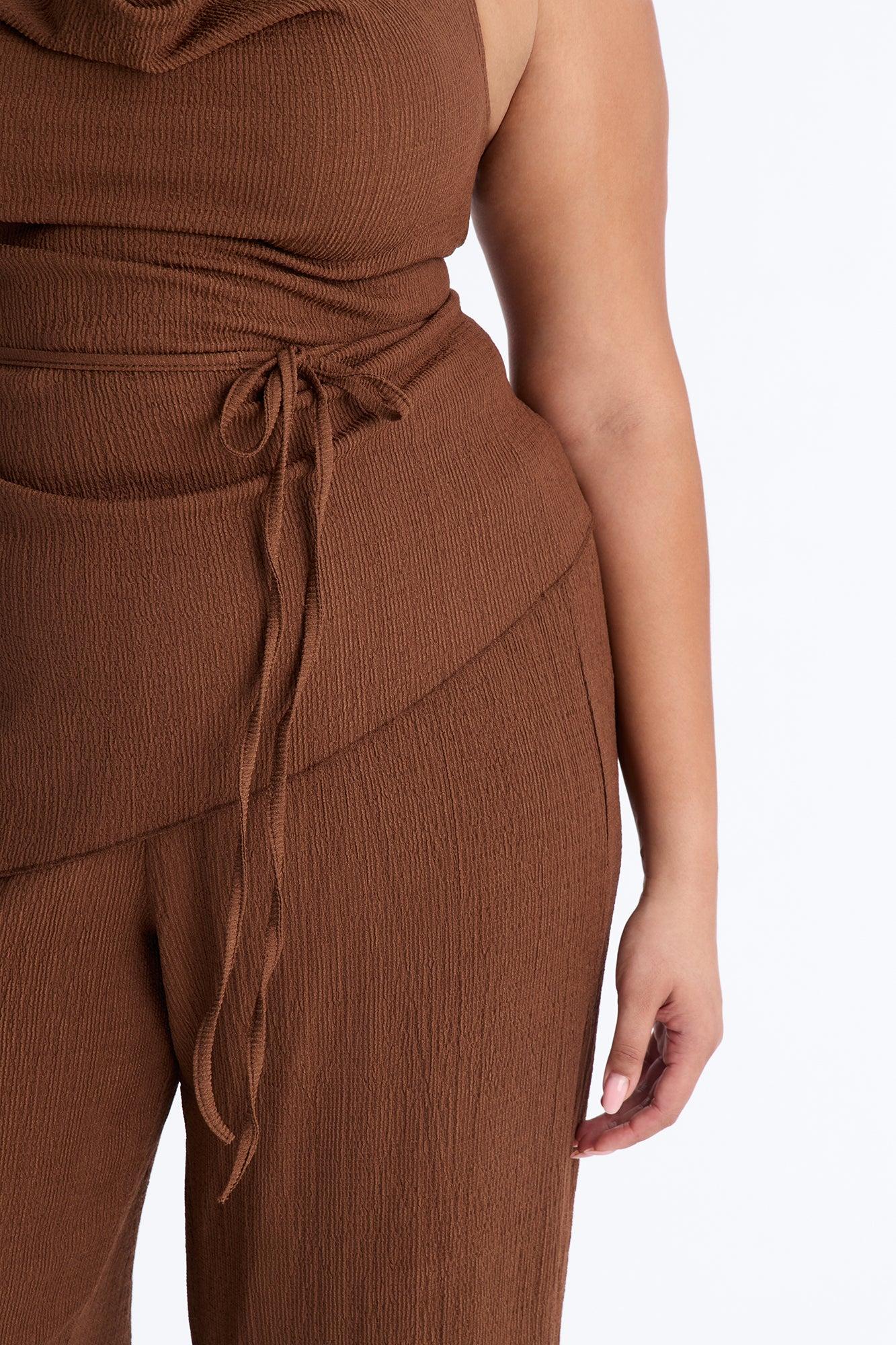 Evelyn Halter Pant Set - Mocha Female Product Image