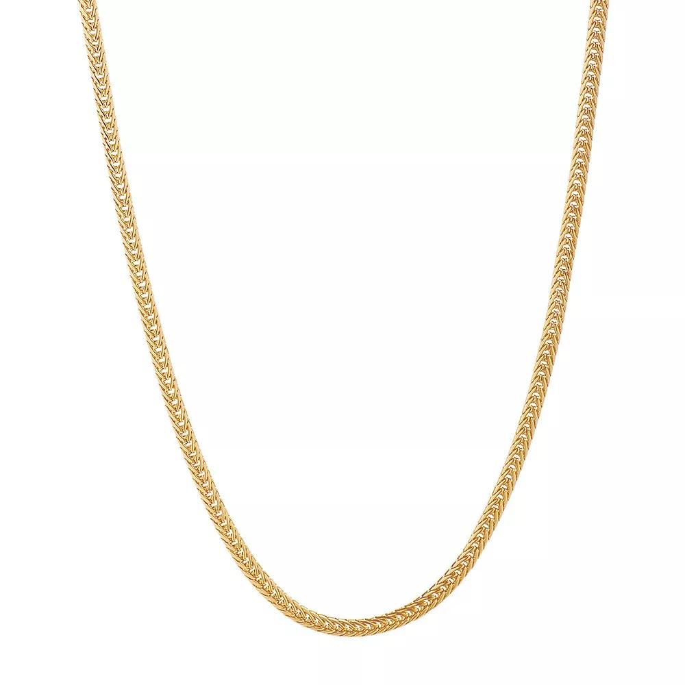 Men's 14k Gold Plated Foxtail Chain Necklace - 18 in., Women's, Size: 18", Gold Tone Product Image
