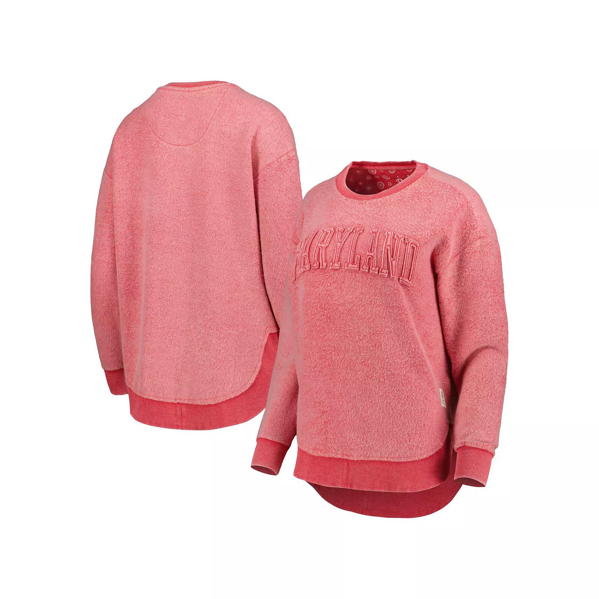 Women's Pressbox Red Maryland Terrapins Ponchoville Pullover Sweatshirt,  Product Image