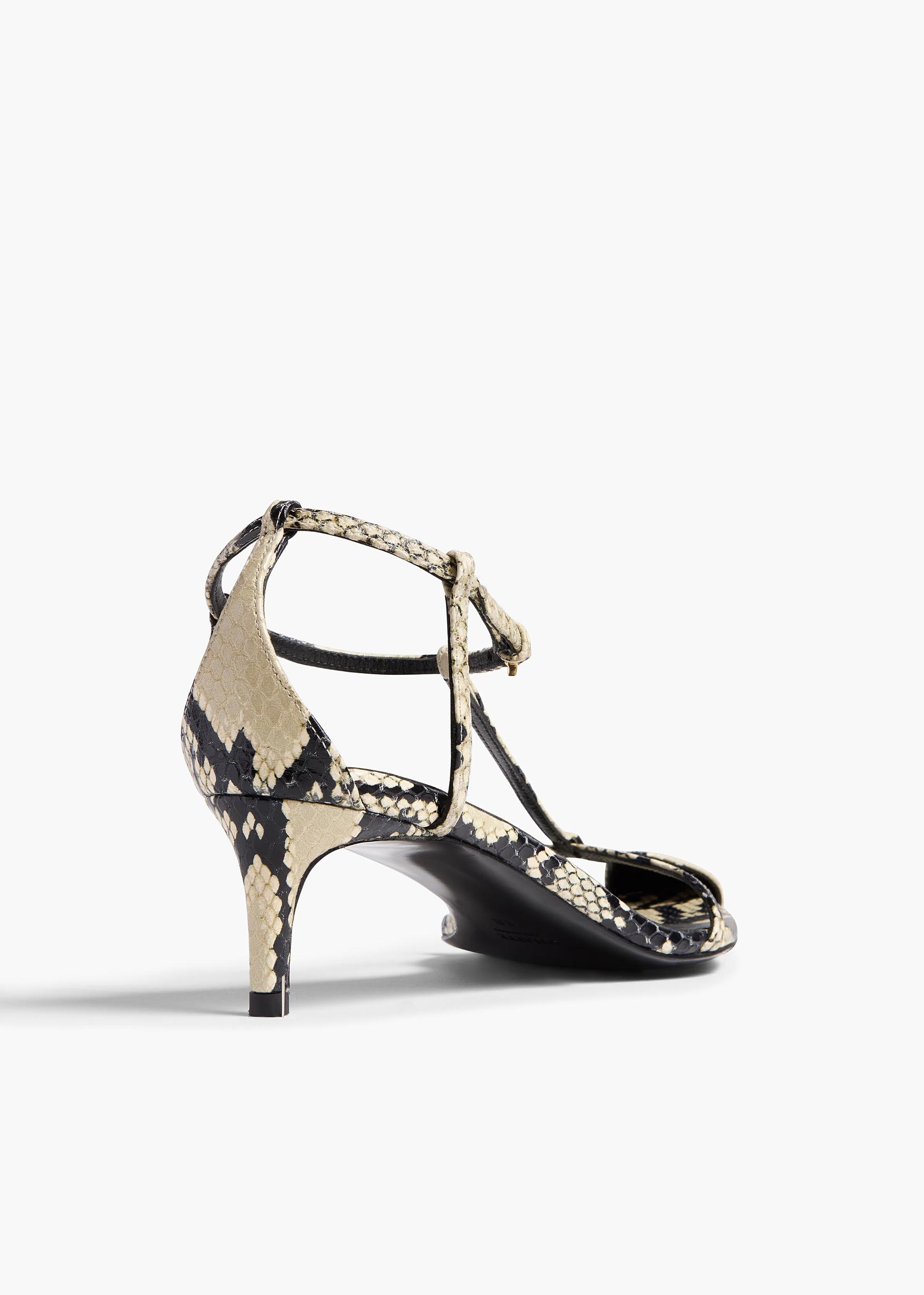 Bella Sandal in Natural Python-Embossed Leather Product Image