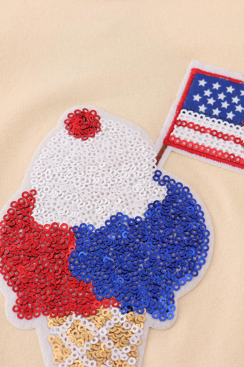 Ice cream flag sequin mom&me top Product Image