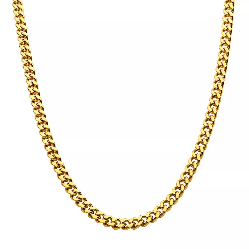 18k Gold Over Stainless Steel 8 mm Miami Cuban Chain Necklace, Men's, Size: 22", Gold Tone 8mm Product Image