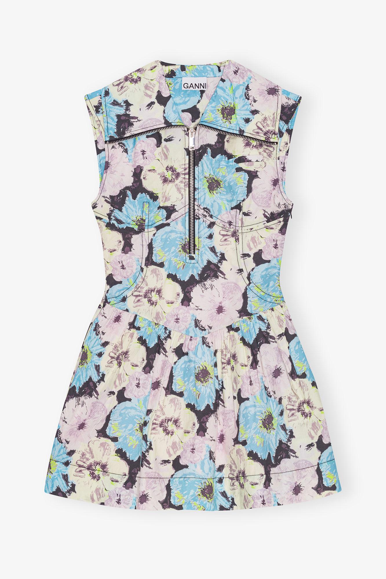 Floral Printed Cotton Mini Dress Product Image