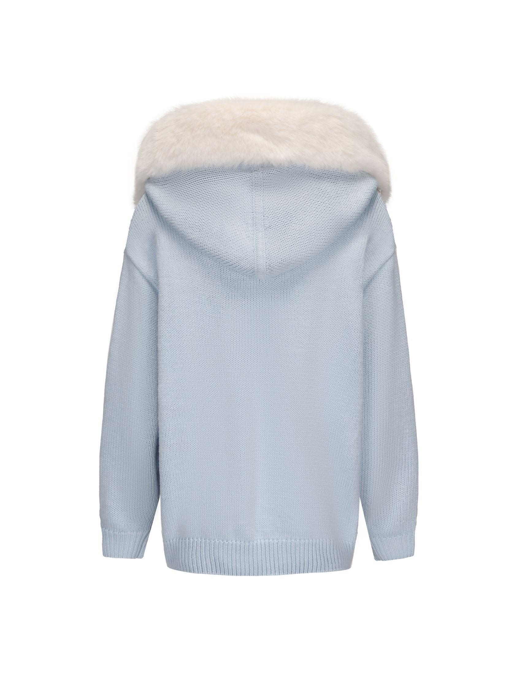 Ava Fur Sweatshirt (Blue) (Final Sale) Product Image