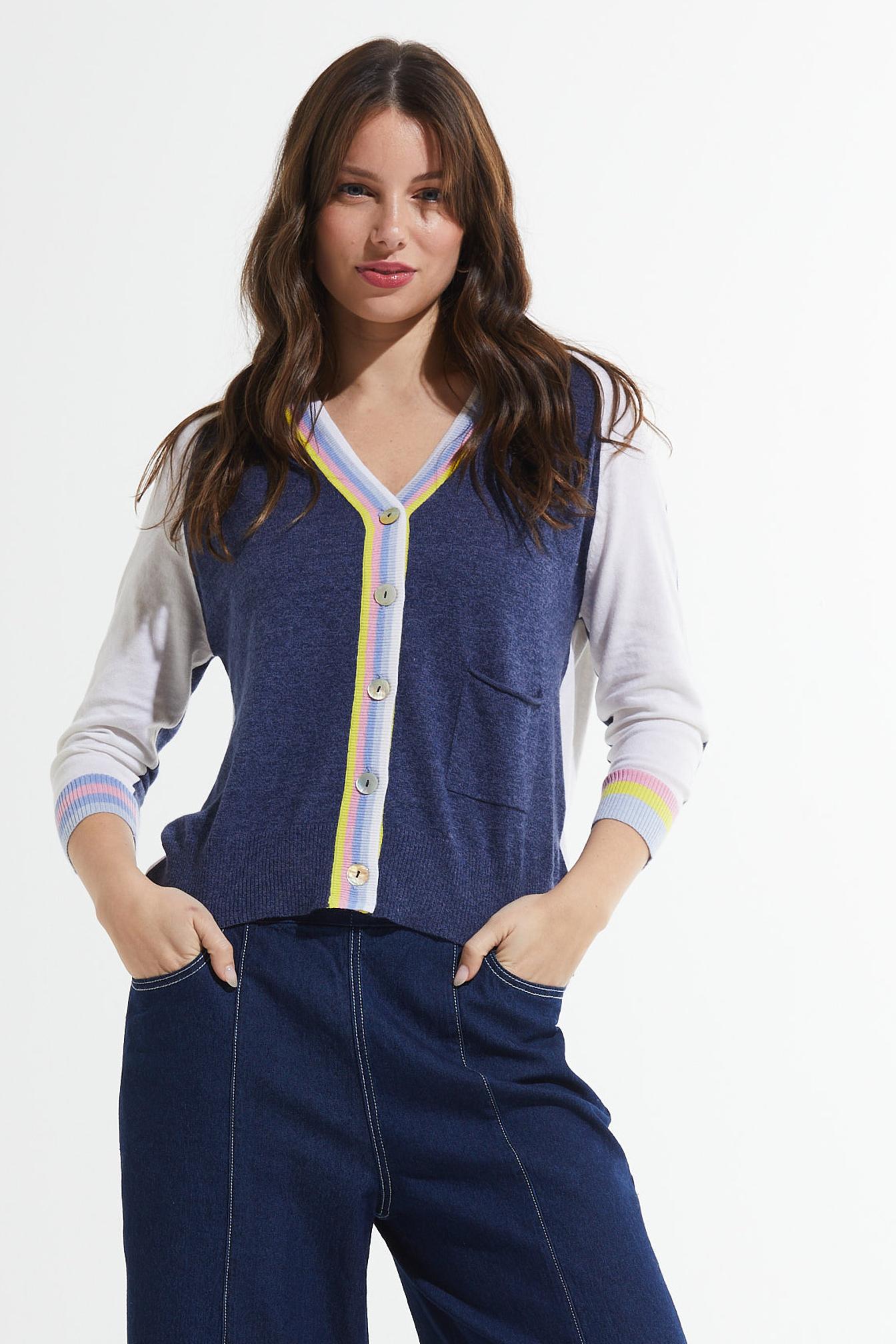 Stripe Trim Cardigan Product Image