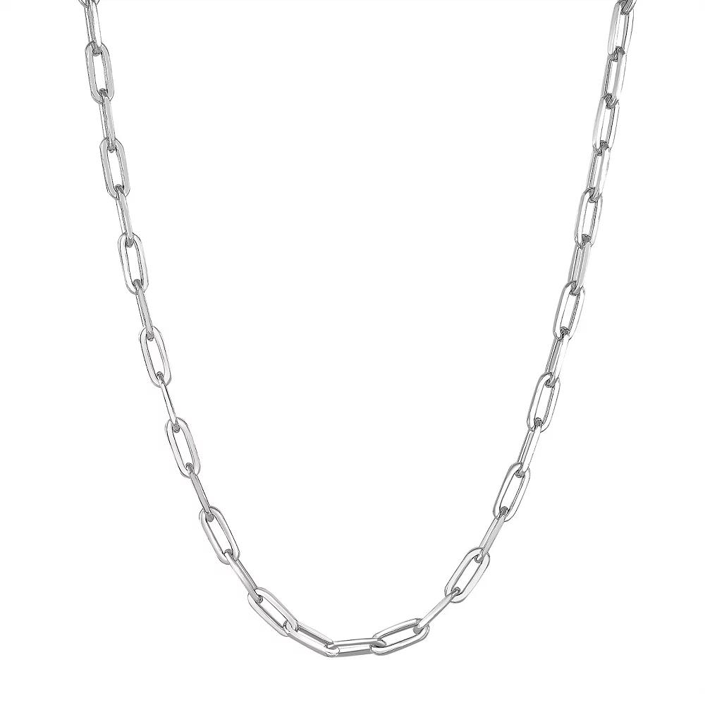 Argento Forte Sterling Silver Paperclip Chain Link Necklace, Women's, Size: 24" Product Image