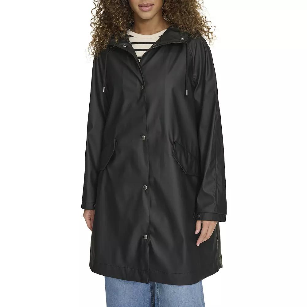 Women's Levi's® Rubberized Faux Leather Hooded Raglan Sleeve Rain Jacket,  Product Image