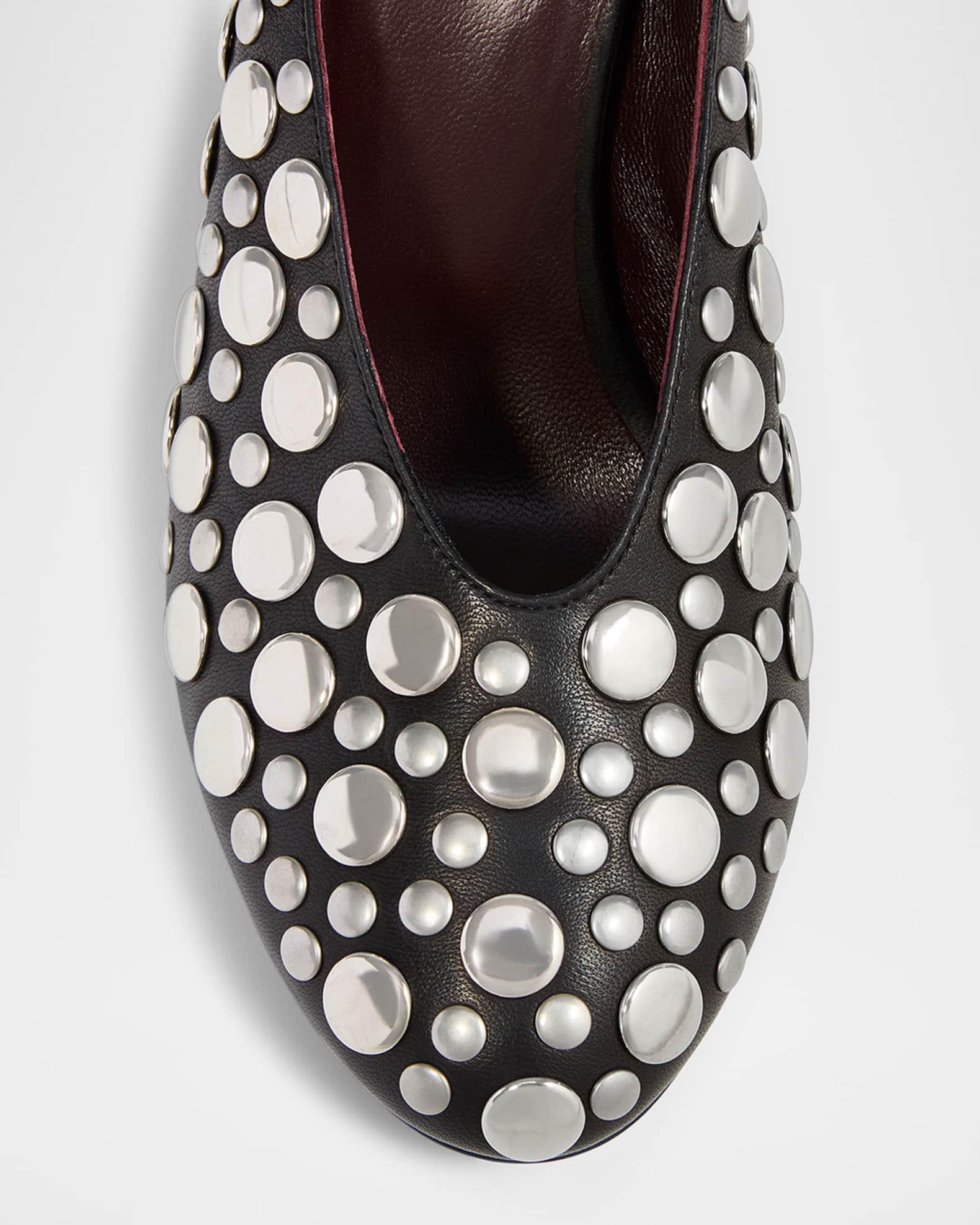 Cloak Stud Leather Mule Pumps Product Image