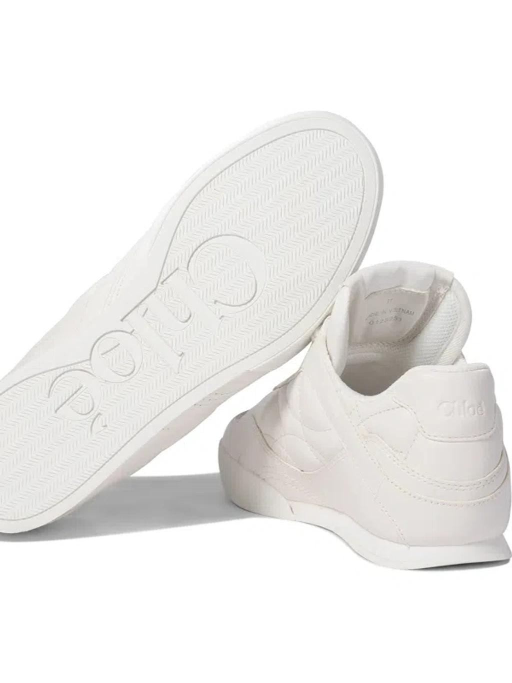 CHLOÉ Womens Chloe Kick Brand-patch Leather Low-top Trainers In White Product Image