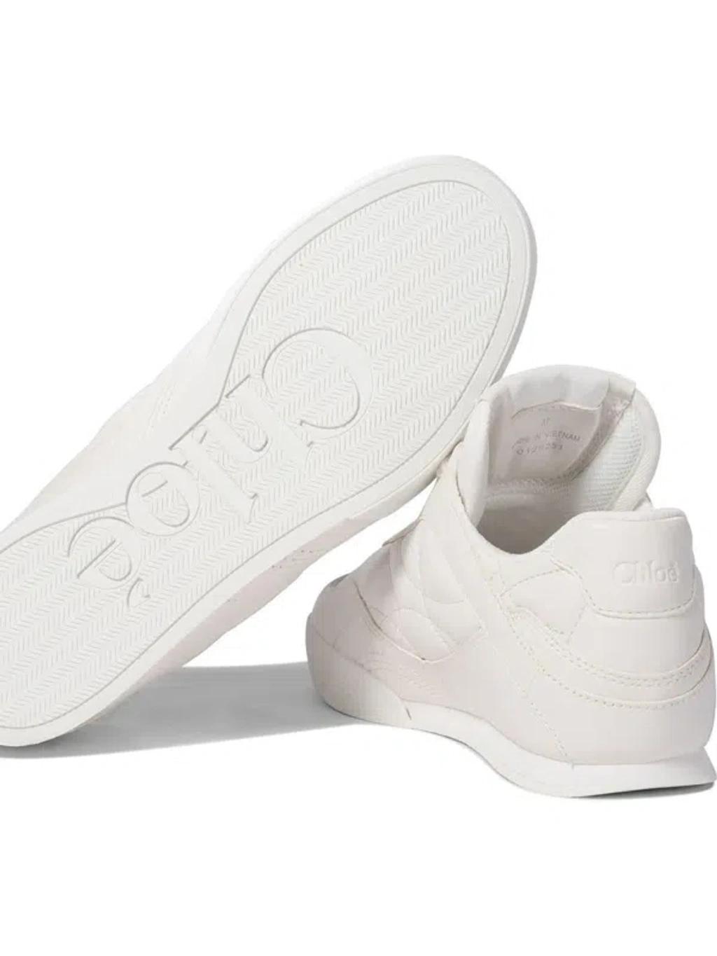 CHLOÉ Womens Chloe Kick Brand-patch Leather Low-top Trainers In White Product Image