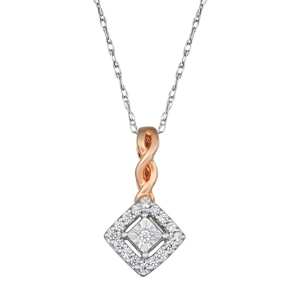 10k Rose Gold 1/6 Carat T.W. Diamond Infinity Pendant Necklace, Women's, Size: 18", 10k Pink Product Image