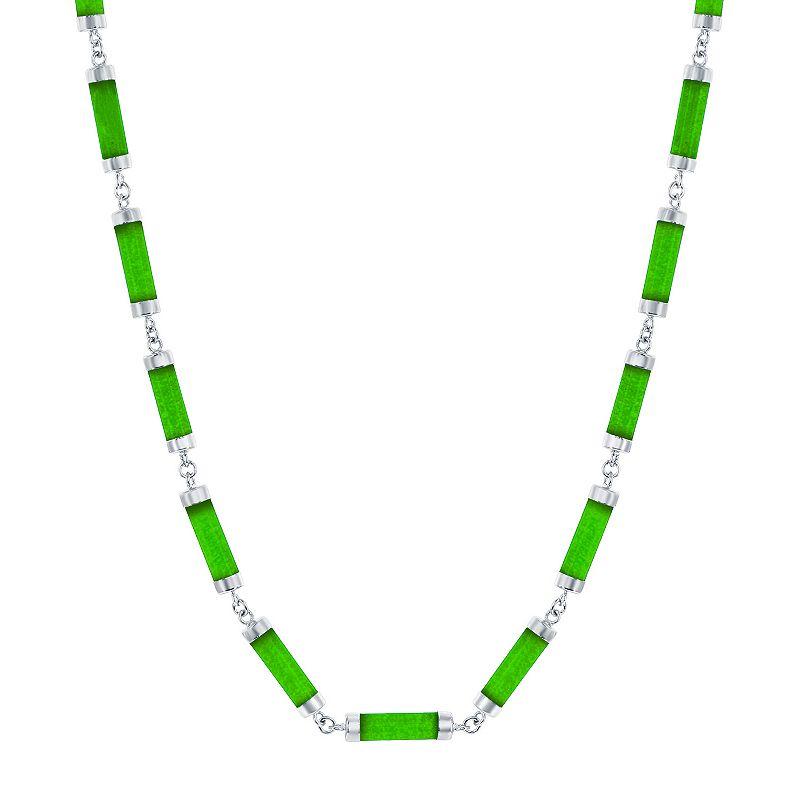 Argento Bella Sterling Silver Green Quartz Linked Bars Necklace, Womens Product Image