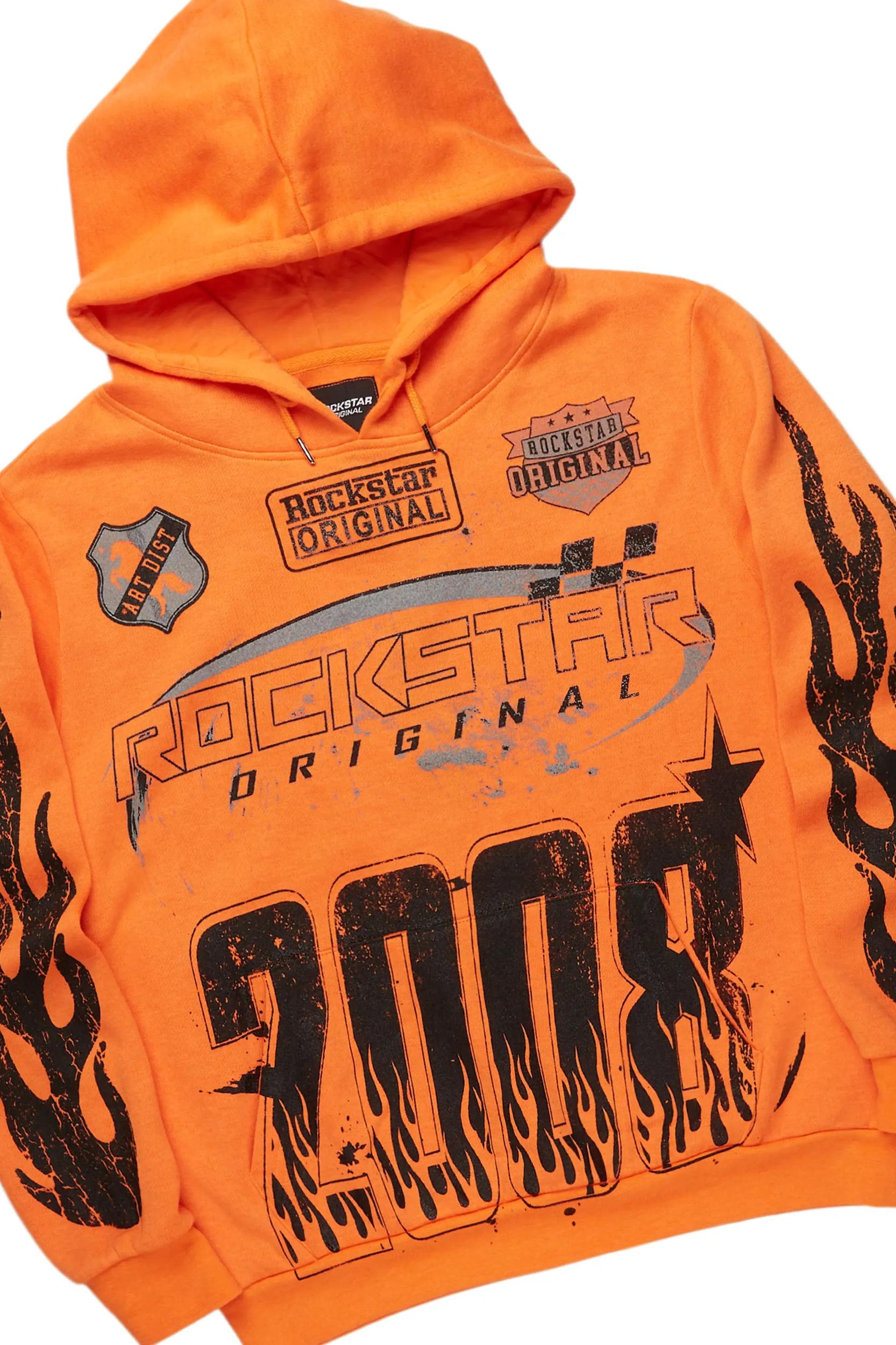 Amos Orange Hoodie/Stacked Flare Track Set Male Product Image