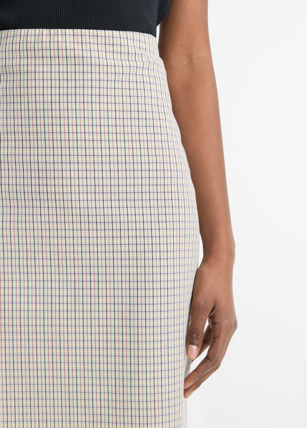 Gardener's Check Cotton Pencil Skirt Product Image