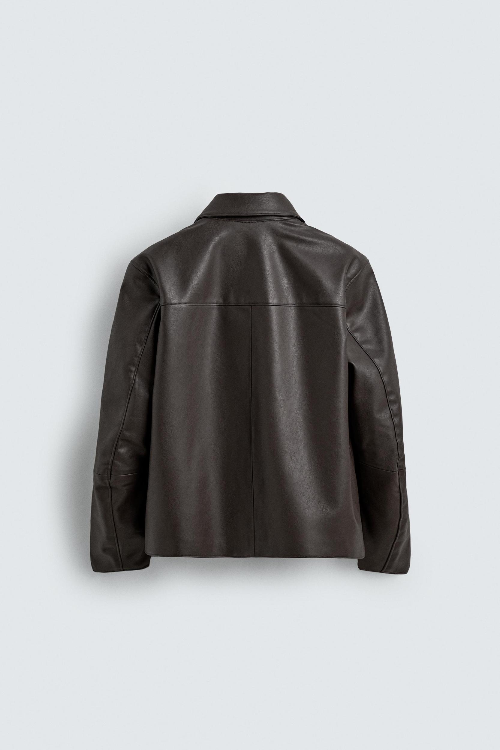 FAUX LEATHER REGULAR FIT OVERSHIRT Product Image