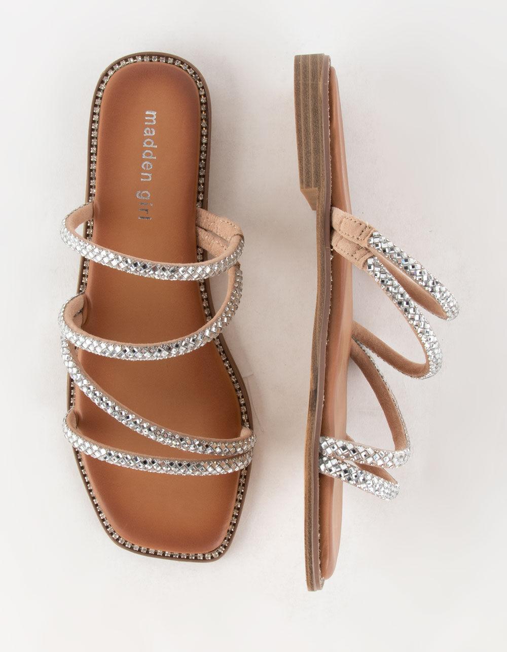 MADDEN GIRL Posh Womens Strappy Flat Sandals - METALLIC CMBO Product Image