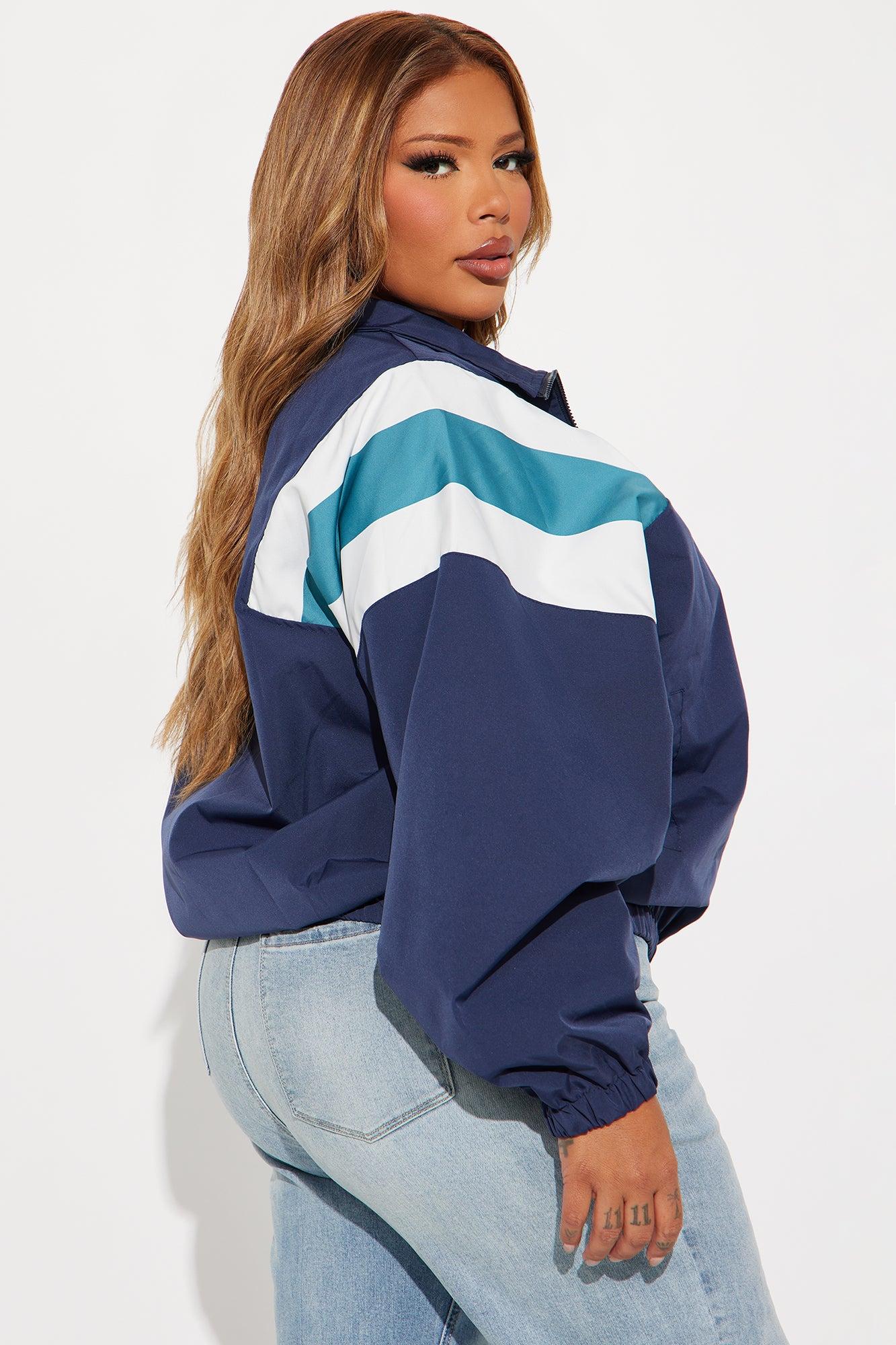 Nothing Like Me Windbreaker - Navy/combo Female Product Image