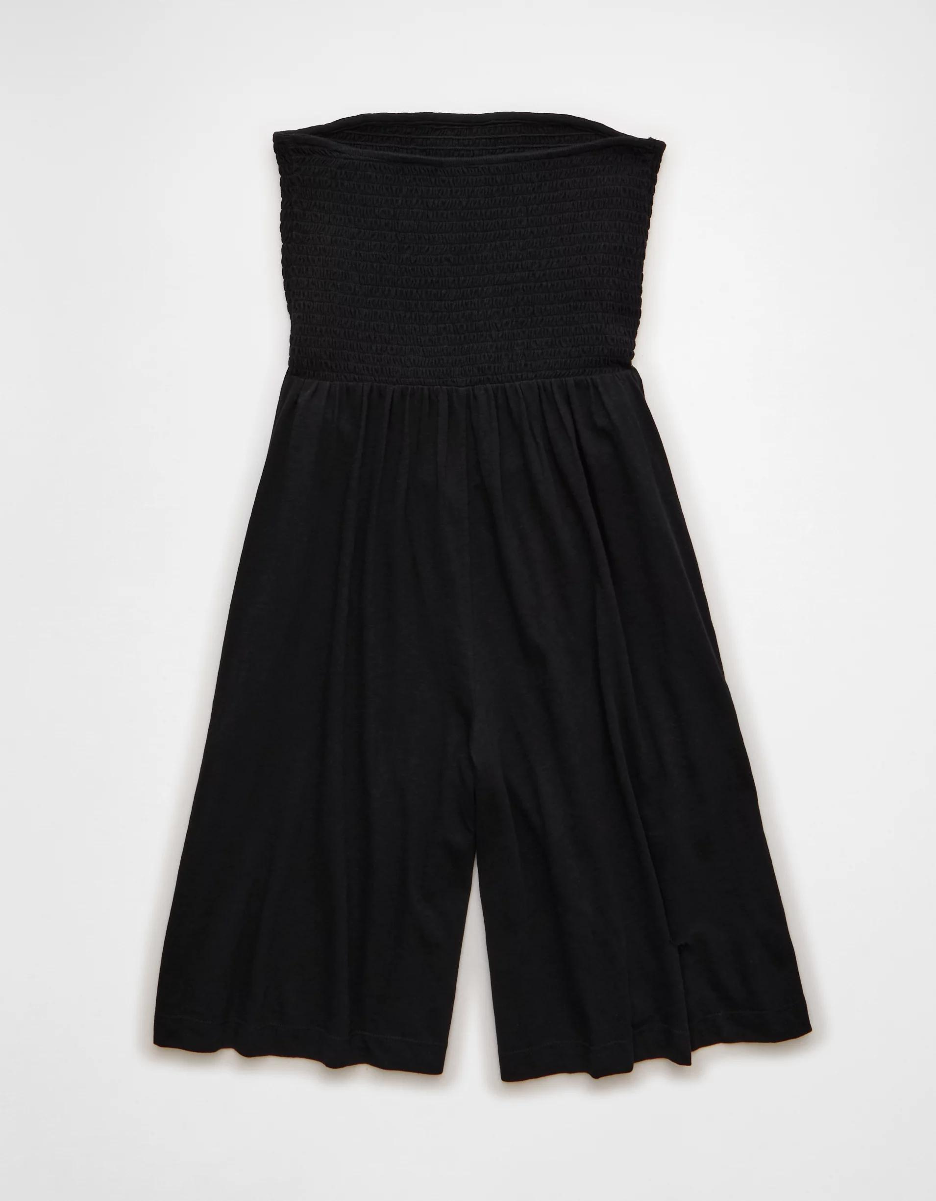 AE Strapless Smocked V-Waist Romper Product Image