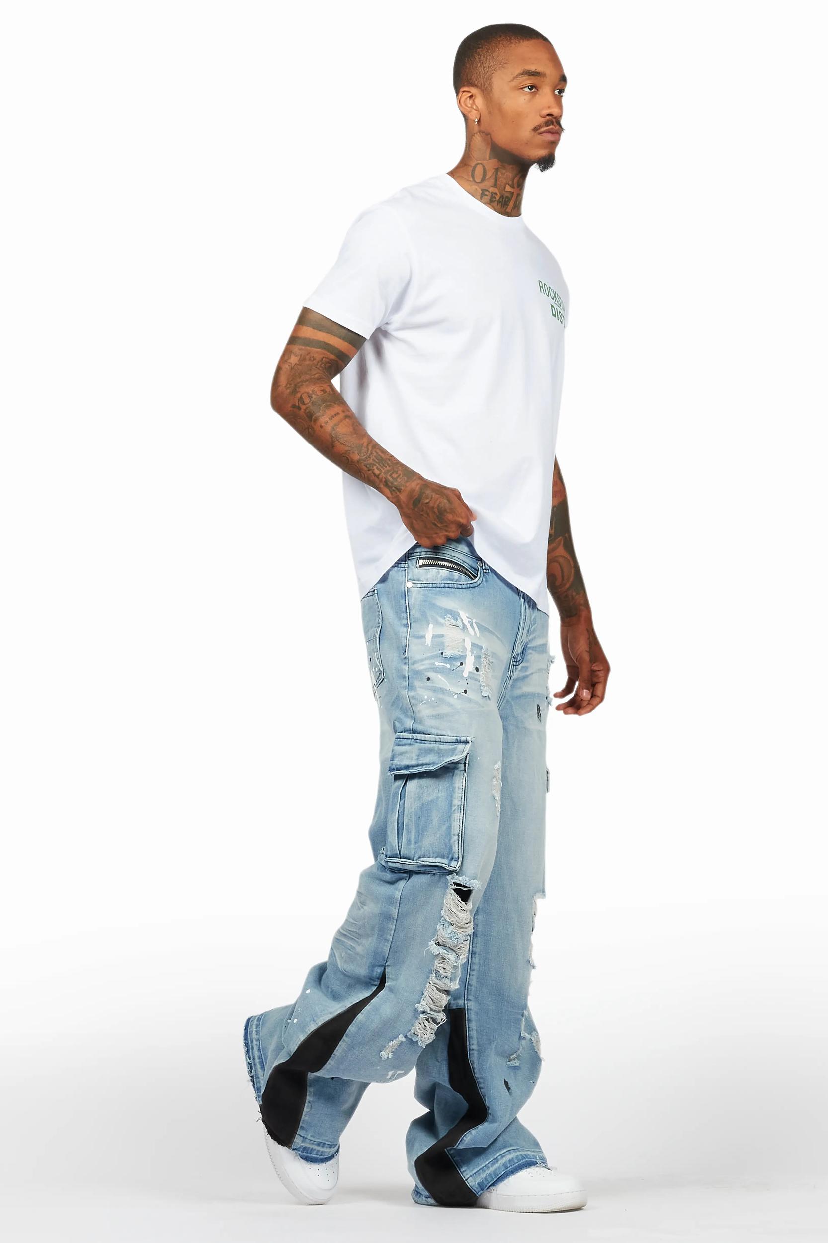 Dubaku Blue Baggy Fit Jean Male Product Image