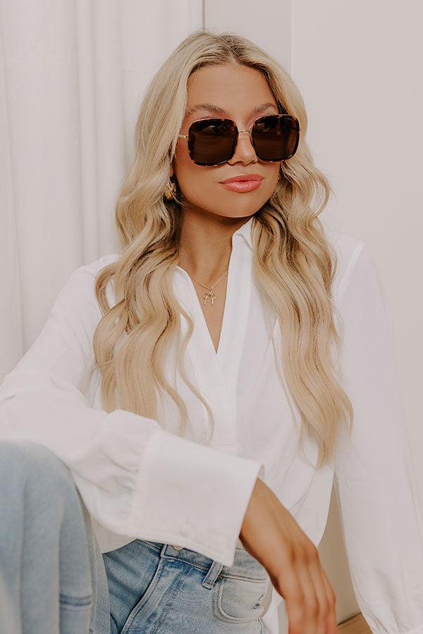 Freyrs Cosmo Square Sunglasses in Dark Tortoiseshell Product Image