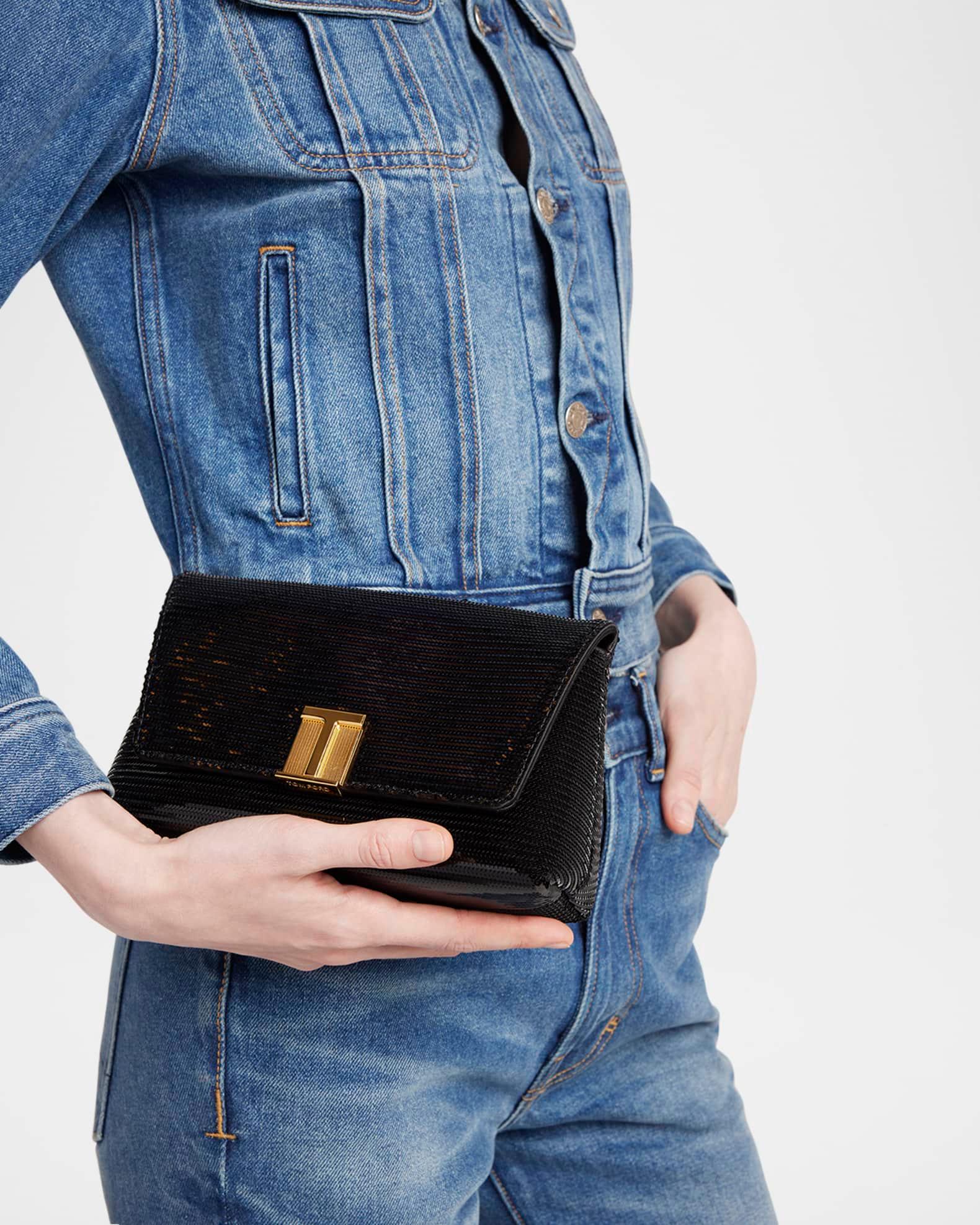 Nobile Mini Clutch Bag in Sequin-Embroidered Viscose Product Image