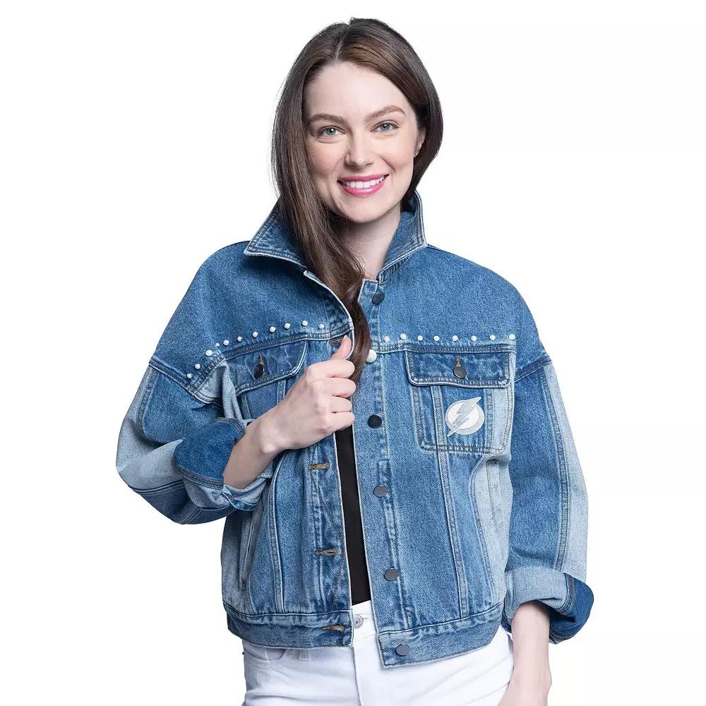 Women's G-III Sports by Carl Banks Detroit Red Wings Buzzer Beater Button-Up Denim Jacket,  Product Image