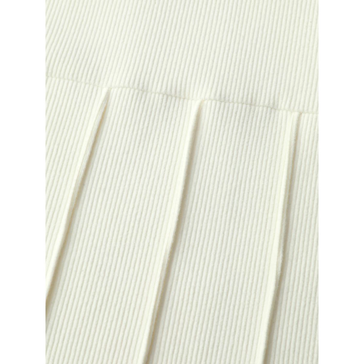 Plus Size Supersoft Velvety-Feel Lace Trim Round Neck T-Shirt Ivory Women Leisure Tucked seam Round Neck Casual T-shirts BloomChic 10/M Product Image